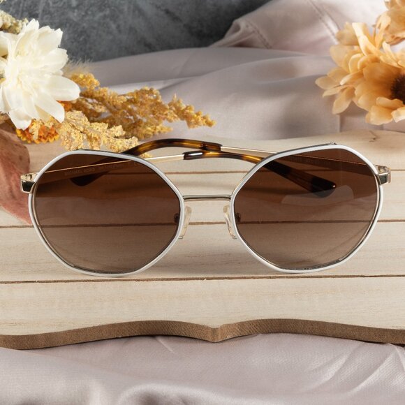 Michael Kors Women's Porto 57 Sunglasses, MK1072 Light Gold-Tone - Picture 1 of 11